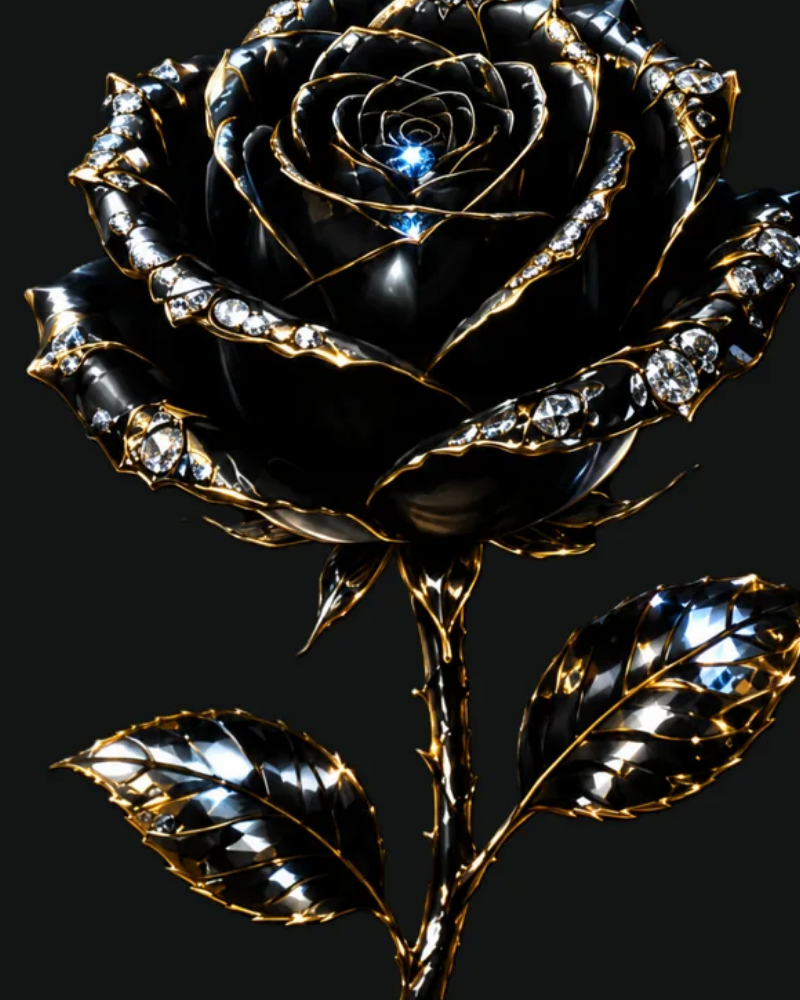 Rosa negra e dourada