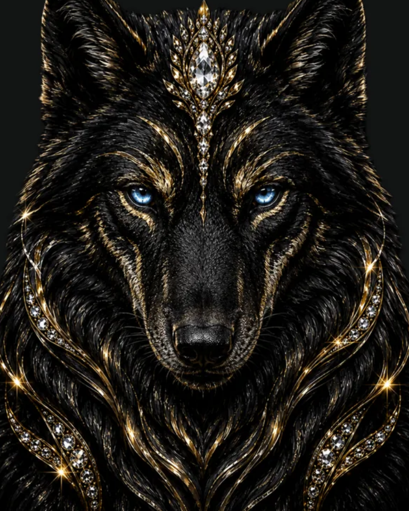 Lobo preto e dourado